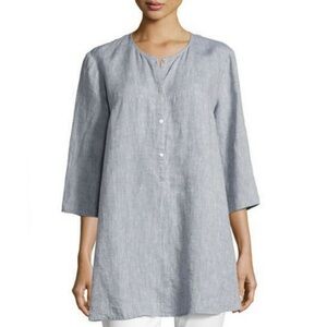 NWOT Eileen Fisher Lagenlook chambray blue organic linen tunic sz S